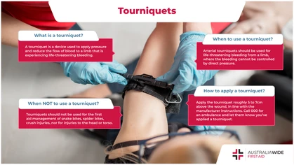 A tourniquet is a device used to apply pressure and reduce the flow of blood to a limb that is experiencing life-threatening bleeding. When applied correctly, tourniquets can increase the rate of survival to 90%. 