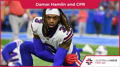 On 2 January 2023, NFL player Damar Hamlin suffered a cardiac arrest after tackling wide receiver Tee Higgins. Attending doctors believe that it was the swift application of CPR and defibrillation that saved Damar's life. (Credit: BBC News)