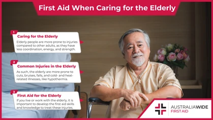 Compared to other adults, the elderly are more prone to injuries, as they have less coordination, energy, and strength. These injuries include cuts, bruises, and falls, and they can cause ongoing issues. As such, if you care for the elderly, it is important to know first aid. 