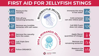 Australia is home to a variety of jellyfish, aquatic animals that can sting humans and cause severe, sometimes fatal symptoms. Knowing how to treat different jellyfish stings could one day save your life. 