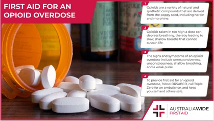 Opioids are a group of natural and synthetic compounds that have sedative and analgesic effects. They can often lead to dependence. It is important to know first aid for opioid overdoses, as casualties can stop breathing in a matter of minutes. 