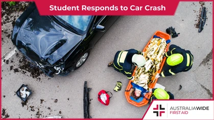 Only a few hours after completing her first aid course, one of our recent attendees, Jenny, came across a single vehicle accident. Jenny had to call on her brand-new first aid skills to keep the woman safe. 