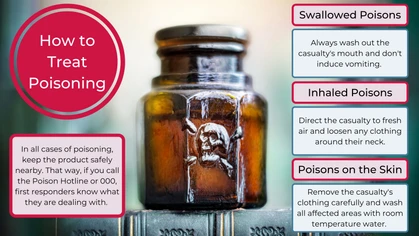 Unintentional poisonings typically occur in children aged 1 to 3. Poisoning symptoms can vary from one casualty to the next. For mild cases of poisoning, wherein the casualty shows no signs of discomfort, contact the Poison Information Hotline for advice.