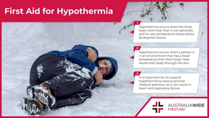Hypothermia occurs when a person is in a cold environment that has a lower temperature than their body. It is important to know first aid for hypothermia, as it can result in death. 